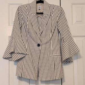 CAbi Striped Blazer with Flared Sleeves